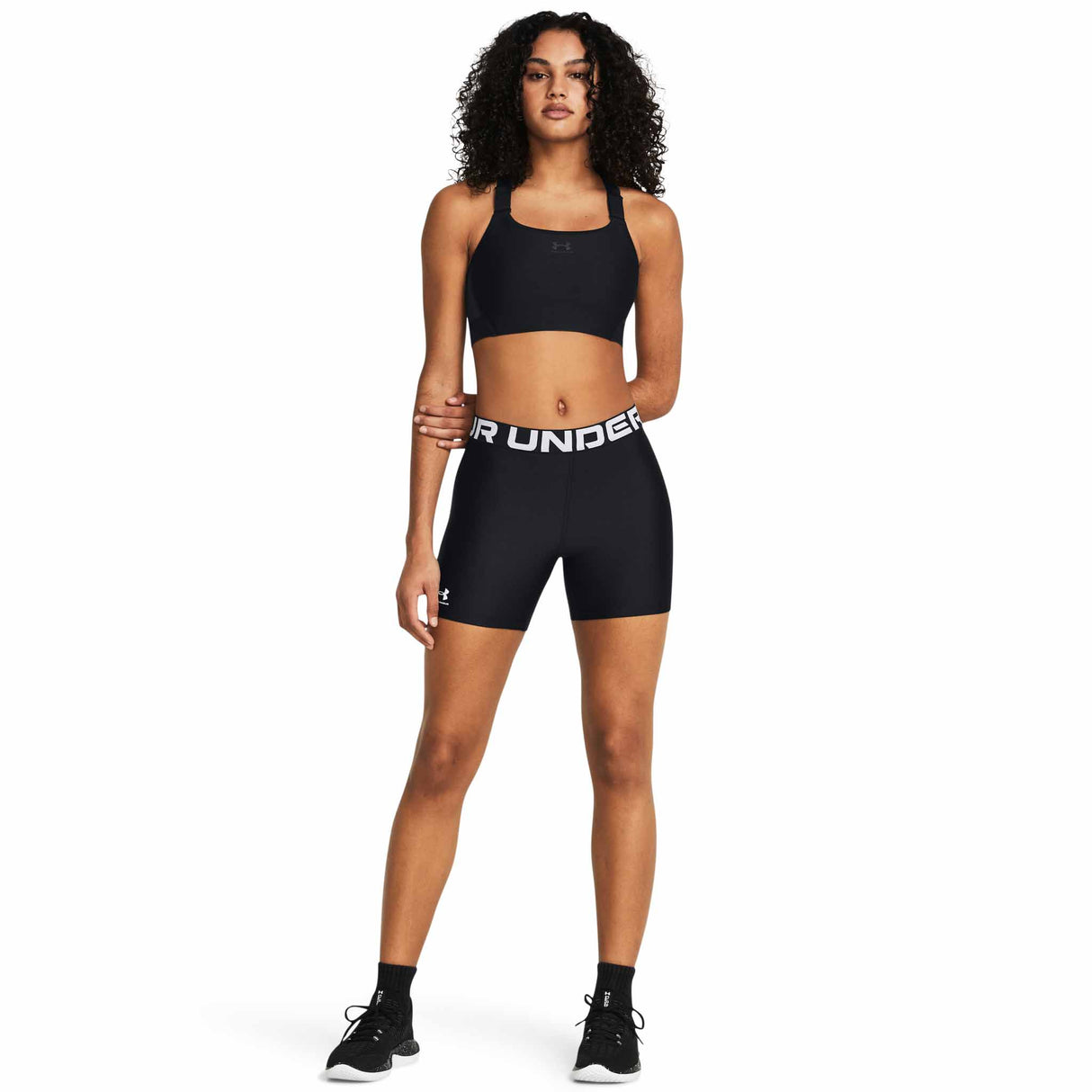 UA HeatGear Middy short moyen pour femme live- noir / blanc