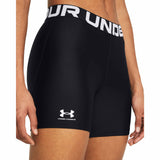 UA HeatGear Middy short moyen pour femme face lateral live- noir / blanc