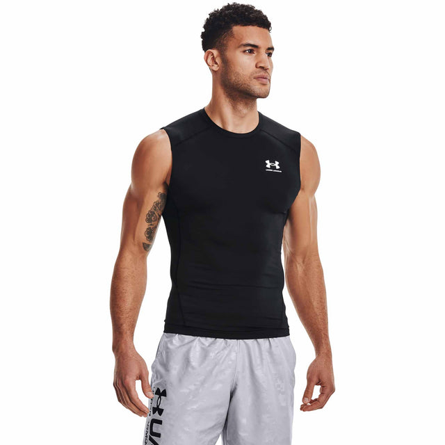 Under Armour HeatGear camisole  sport homme face live - noir / blanc