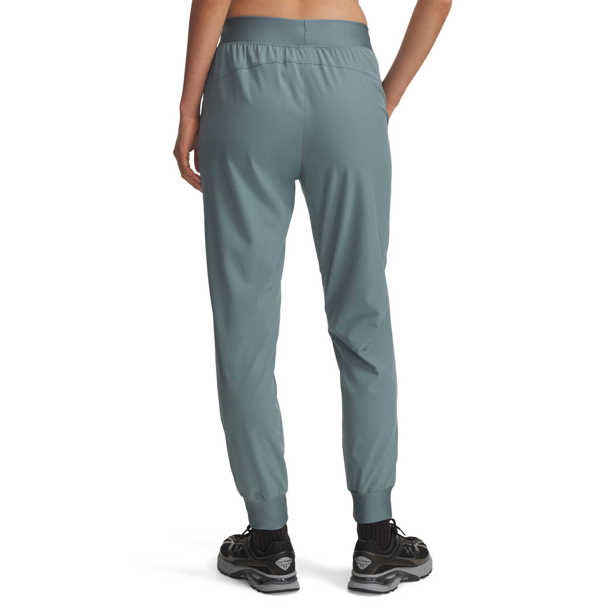 UA Armour pantalon extensible à taille haute femme dos - Jasper Blue / Serpentine