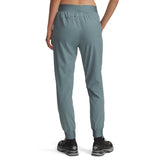 UA Armour pantalon extensible à taille haute femme dos - Jasper Blue / Serpentine