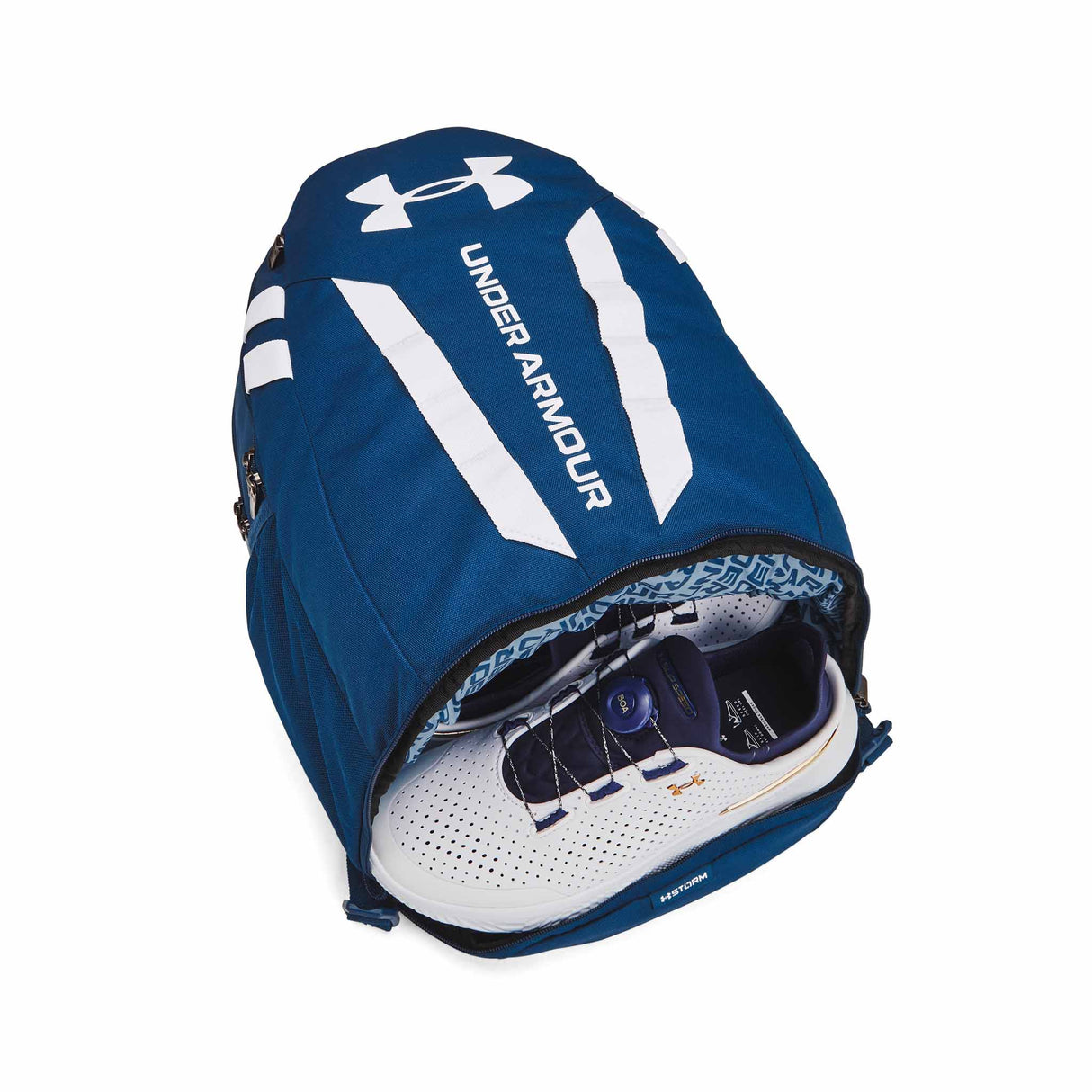 Under Armour Hustle 5.0 sac a dos sport - Bleu Varsity / Blanc