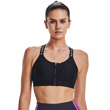 Under Armour Infinity High Bra Zip Soutiens-gorge sport - Black / White