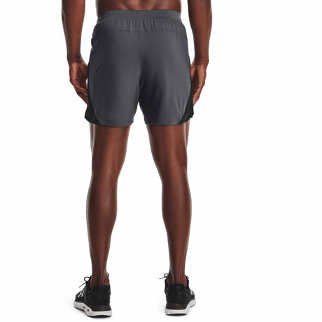 Under Armour Launch 5 pouces short de course à pied pour homme - Pitch Grey / Black / Reflective