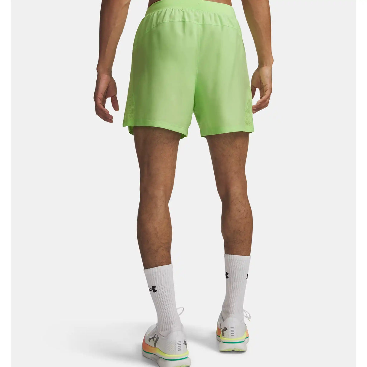 Under Armour UA Launch short de course à pied 13 cm (5 po) pour homme - Lumos Lime / Reflective