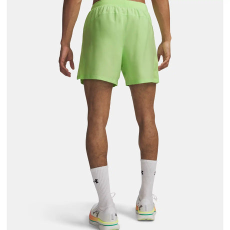 Under Armour UA Launch short de course à pied 13 cm (5 po) pour homme - Lumos Lime / Reflective