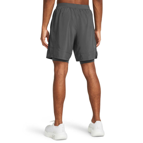 Under Armour Launch 7 pouces shorts de course à pied pour homme 2-en-1 dos - Castlerock / Réfléchissant