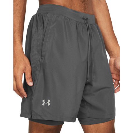 Under Armour Launch 7 pouces shorts de course à pied pour homme 2-en-1 face - Castlerock / Réfléchissant