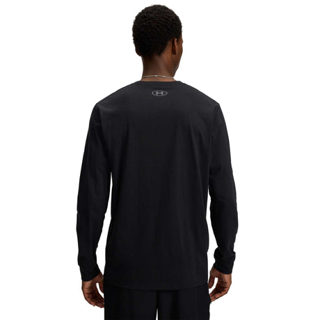 UA haut à manches longues avec logo imprimé à gauche pour homme dos - Black / Pitch Grey
