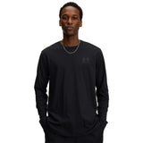 UA haut à manches longues avec logo imprimé à gauche pour homme - Black / Pitch Grey