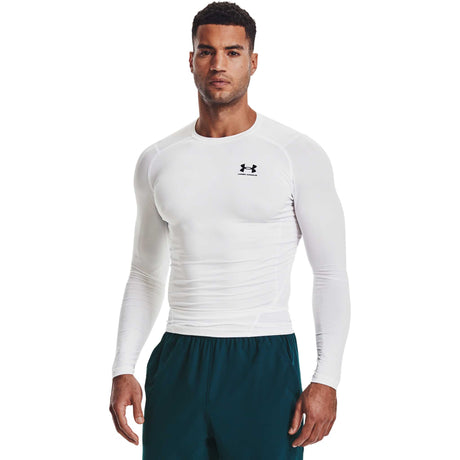 UA HeatGear Armour - Haut à manches longues homme - blanc / noir