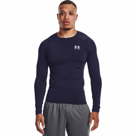 UA HeatGear Armour - Haut à manches longues pour homme - midnight navy / white