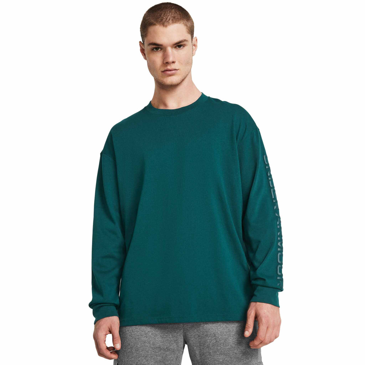 Under Armour chandail manches longue imprimé ton sur ton homme live - hydro teal