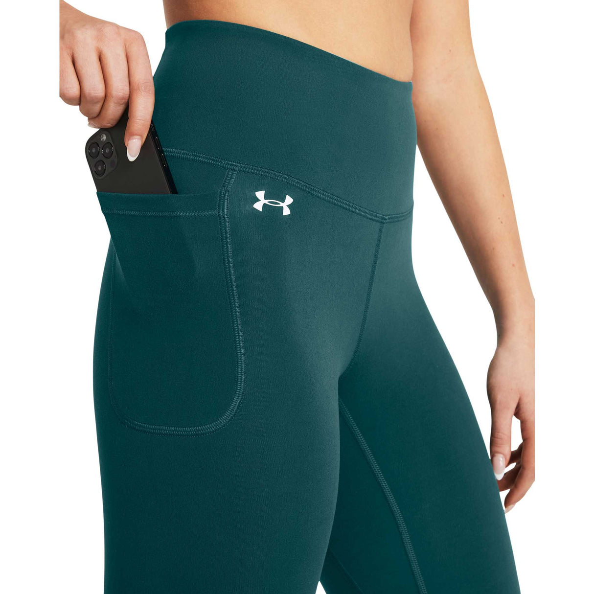 UA Motion legging d'entrainement femme poche  - Hydro Teal / White