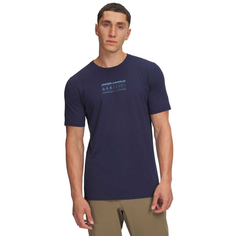 UA Mountain Scape t-shirt à manches courtes homme - Washed Navy / Summit White