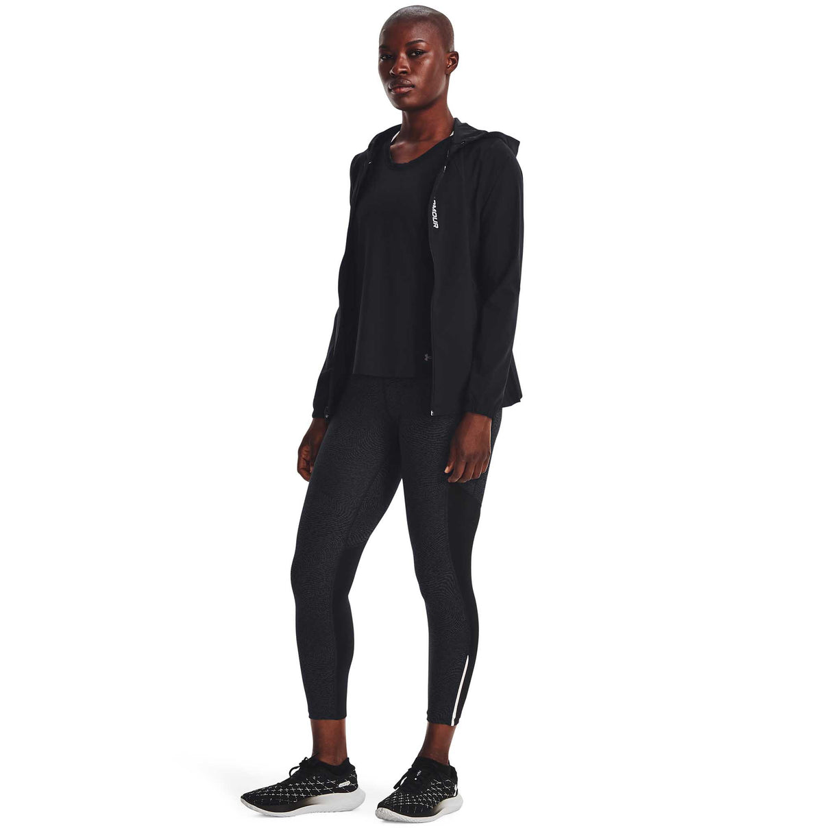 UA Outrun The Storm manteau de course à pied femme live- noir / réfléchissant