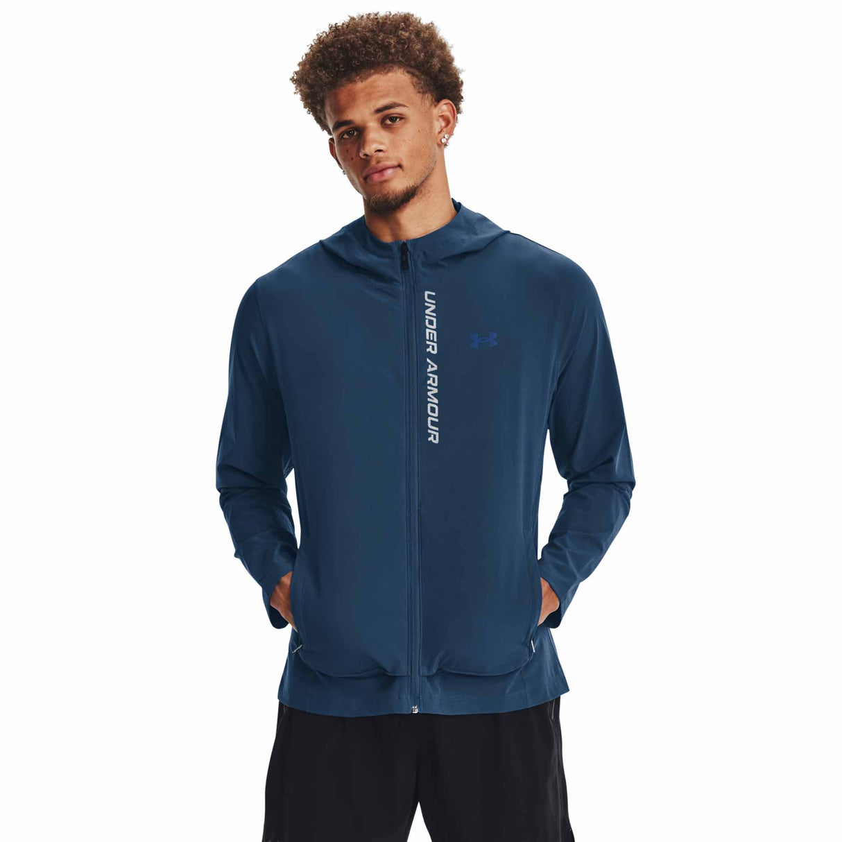 Under Armour Outrun The Storm manteau de course à pied pour homme - Varsity Blue / Midnight Navy / Reflective