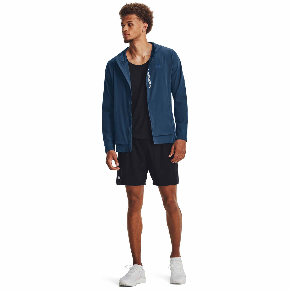 Under Armour Outrun The Storm manteau de course à pied pour homme - Varsity Blue / Midnight Navy / Reflective