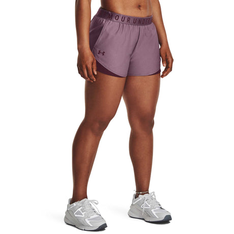 UA Play Up 3.0 Shorts sport pour femme - Violet brumeux / Marron foncé