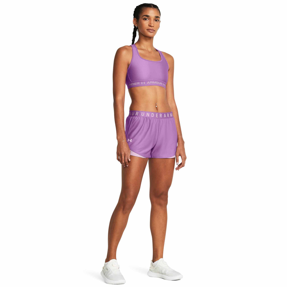 UA Play Up 3.0 Shorts sport femme live - Provence Purple / Purple Ace