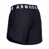 UA Play Up shorts sport 5 pouces femme dos - noir/blanc