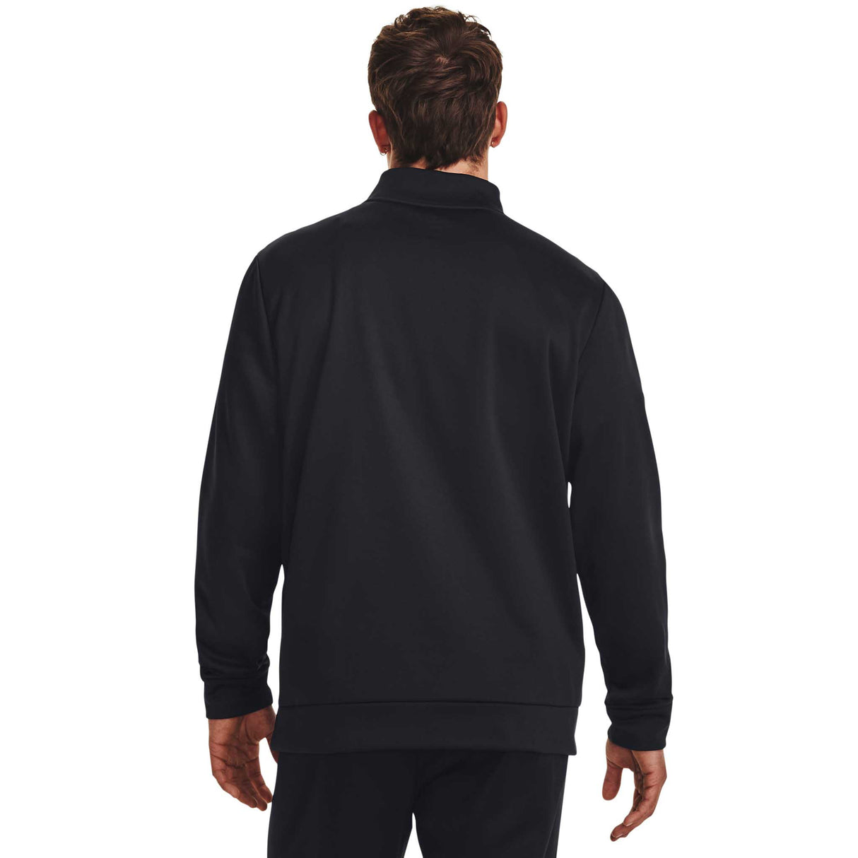 UA Armour Fleece 1/4 Zip haut pour homme dos - Noir / Noir