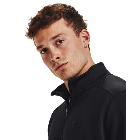 UA Armour Fleece 1/4 Zip haut pour homme col - Noir / Noir