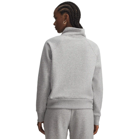 UA Rival 1/2 Zip chandail en molleton femme - Mod Grey Light Heather / White