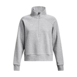 UA Rival 1/2 Zip chandail en molleton femme - Mod Grey Light Heather / White