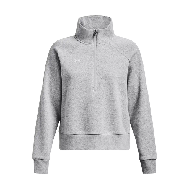UA Rival 1/2 Zip chandail en molleton femme - Mod Grey Light Heather / White