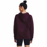 UA Rival Fleece Big Logo Hoodie chandail en molleton à capuche femme - Dark Maroon / White