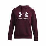 UA Rival Fleece Big Logo Hoodie chandail en molleton à capuche femme - Dark Maroon / White