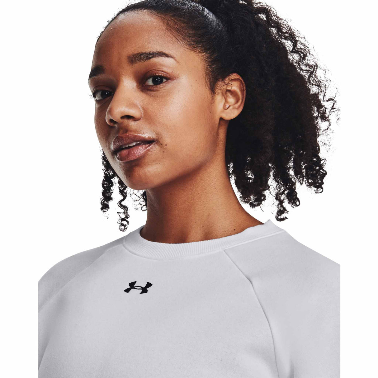 UA Rival Fleece Crew chandail en molleton femme - Blanc / Noir