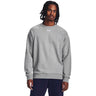 Under Armour Rival Fleece Crew chandail pour homme - Castlerock Light Heather / Blanc