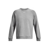 Under Armour Rival Fleece Crew chandail pour homme - Castlerock Light Heather / Blanc