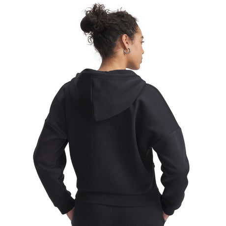 Under Armour Rival chandail à capuchon en molleton passepoilé femme dos - Noir / Blanc
