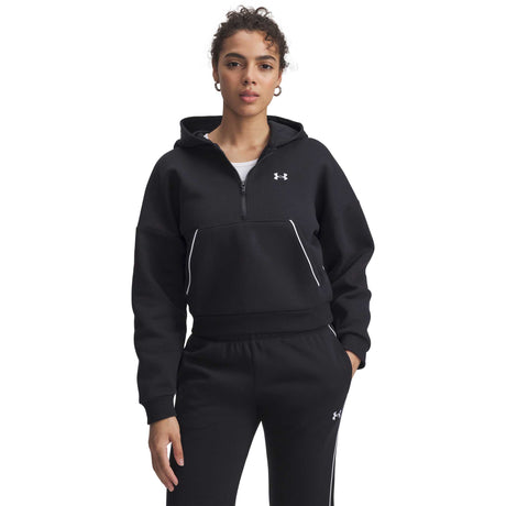 Under Armour Rival chandail à capuchon en molleton passepoilé femme - Noir / Blanc