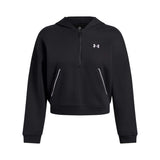 Under Armour Rival chandail à capuchon en molleton passepoilé femme - Noir / Blanc
