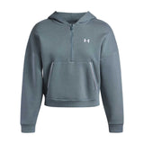 Under Armour Rival chandail à capuchon en molleton passepoilé femme - Jasper Blue / Blanc