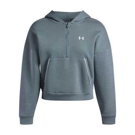 Under Armour Rival chandail à capuchon en molleton passepoilé femme - Jasper Blue / Blanc