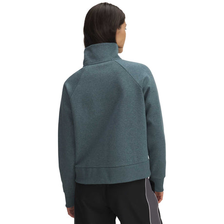 UA Rival 1/2 Zip en molleton femme - Jasper Blue Light Heather / Jasper Blue