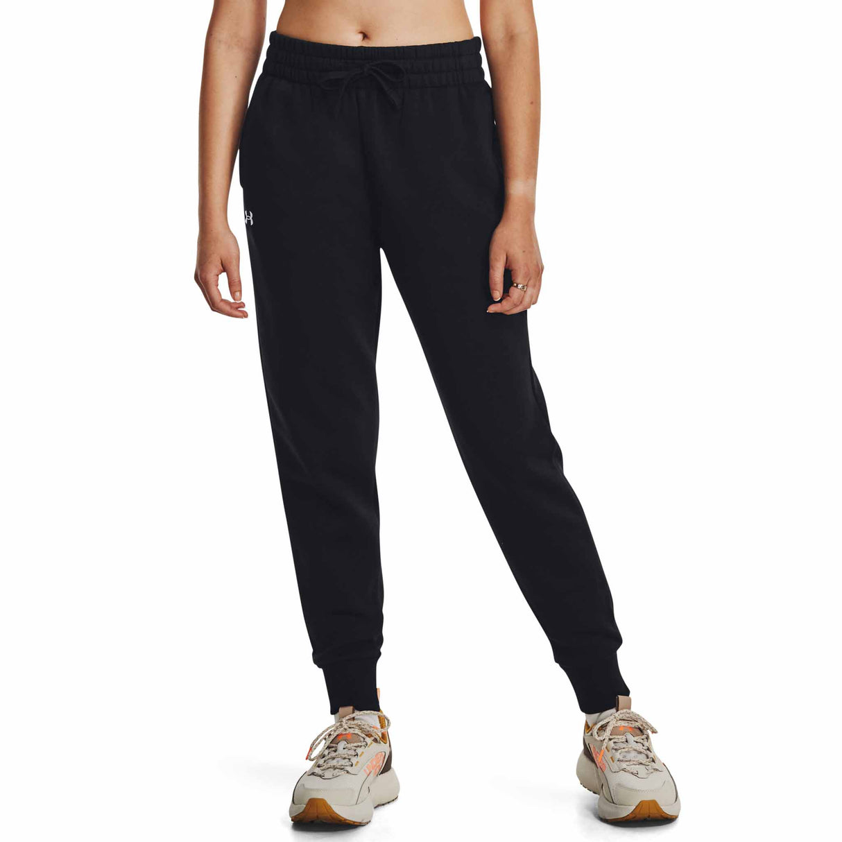 Under Armour Rival Fleece Joggers pour femme - Noir / Blanc