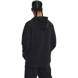 UA Rival Fleece Logo Hoodie sweatshirt à capuchon homme dos- noir / blanc