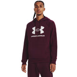 UA Rival Fleece Logo Hoodie sweatshirt à capuchon homme - marron / blanc