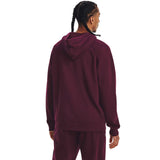 UA Rival Fleece Hoodie sweatshirt à capuchon homme dos- marron / blanc