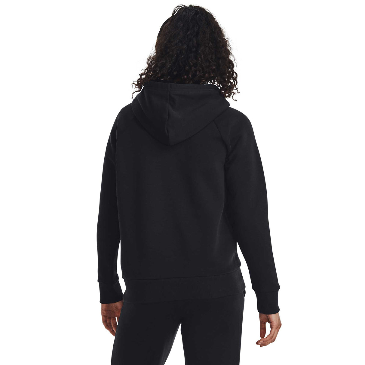 UA Rival Fleece Big Logo Hoodie chandail en molleton à capuche femme dos- noir / blanc