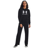 UA Rival Fleece Big Logo Hoodie chandail en molleton à capuche femme face- noir / blanc