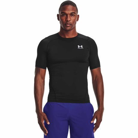 UA HeatGear Armour - T-shirt à manches courtes homme - noir / blanc