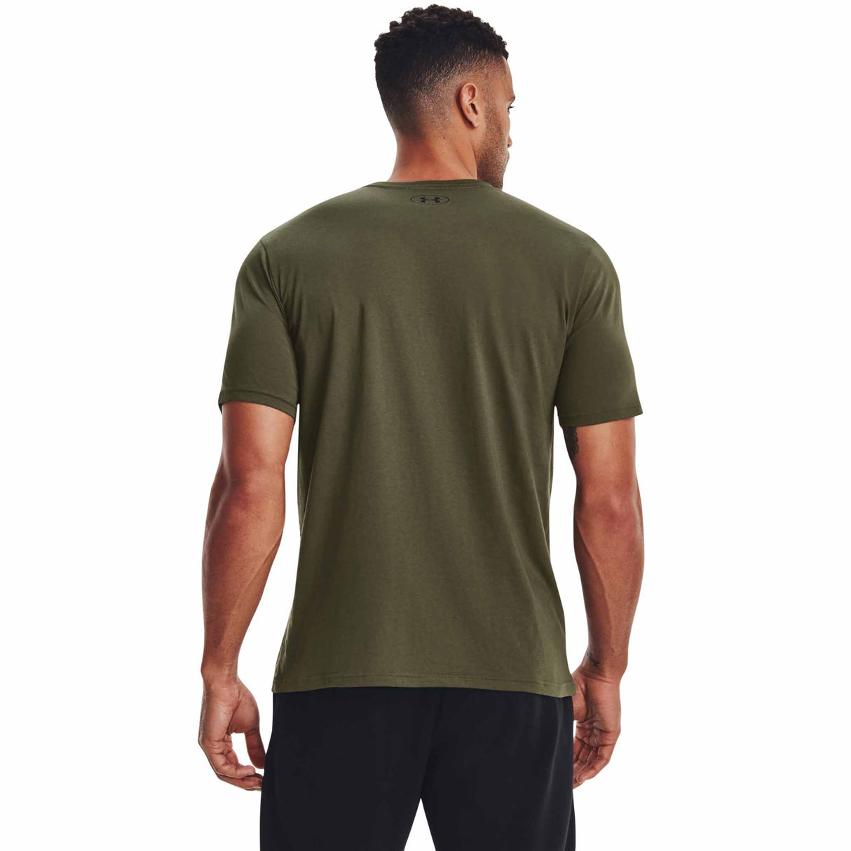 Under Armour Sportstyle t-shirt à manches courtes homme dos live  -Marine OD Green / Black