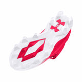 Under Armour Spotlight Franchise 4.0 RM JR chaussures de football enfant crampons- blanc / rouge